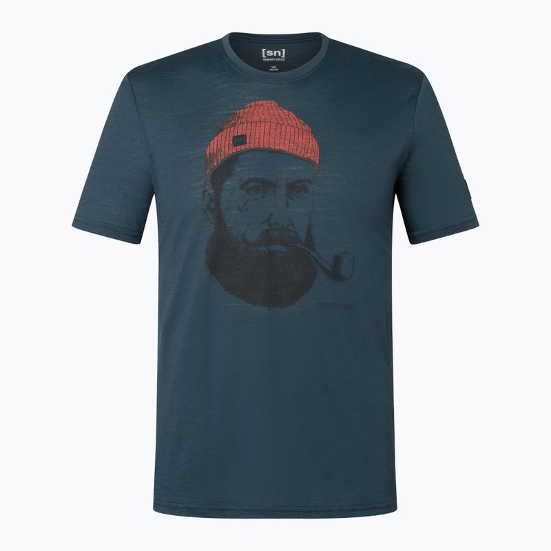 Vyriški marškinėliai super.natural Sailor Tee blueberry/jet black/high risk red 3
