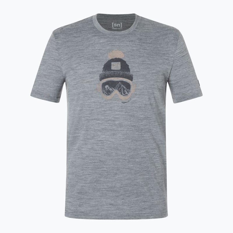 Vyriški marškinėliai super.natural Gogeanie Tee cashmere grey melange/dark shadow melange/vintage khaki melange 4