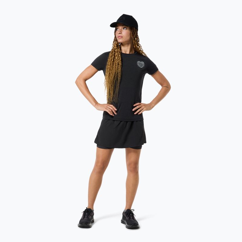 Moteriški marškinėliai super.natural Little Heartwood Tee jet black/feather grey 2