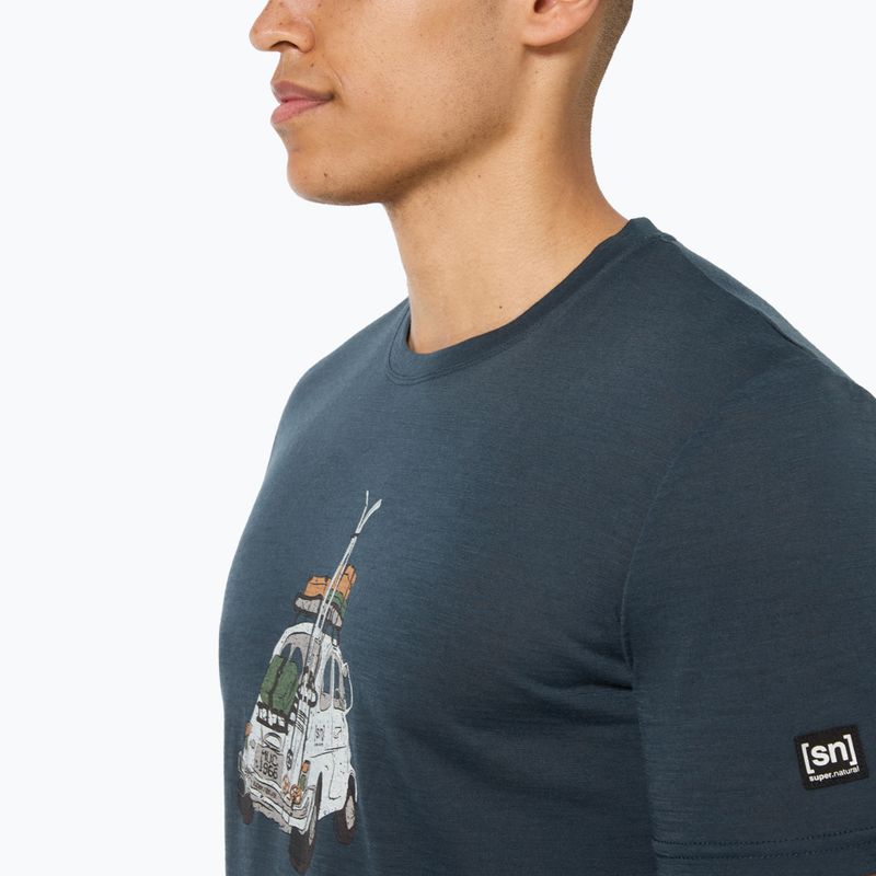 Vyriški marškinėliai super.natural Carski Tee blueberry/various 4