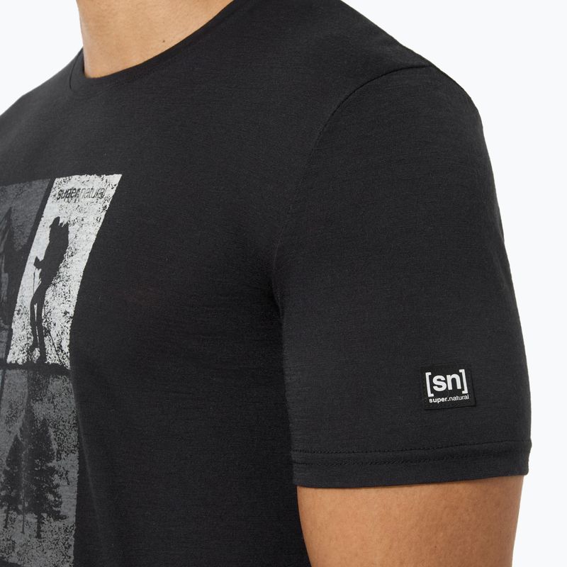 Vyriški marškinėliai super.natural Go Hiking Tee jet black/various 4