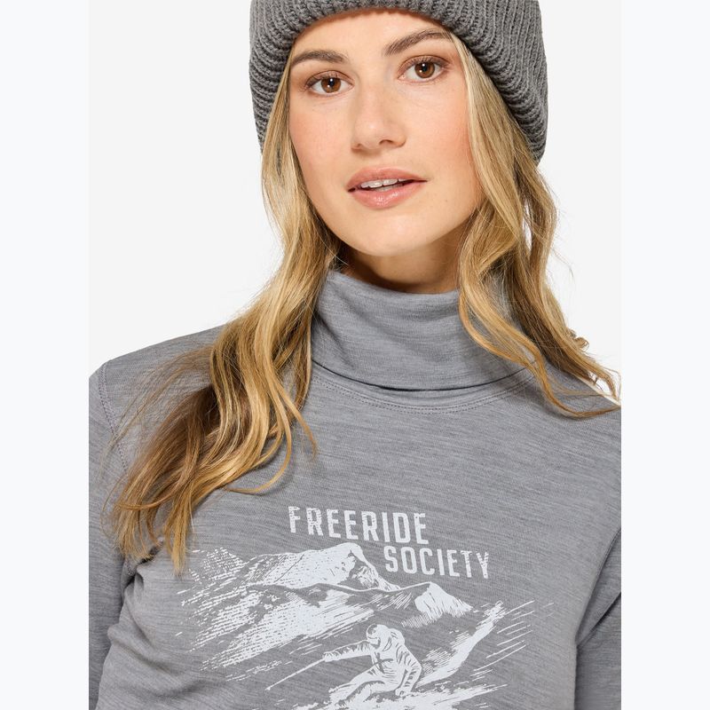 Moteriškas megztinis Super.Natural Freeride Roll Neck cashmere grey melange / f. white / f. white 3