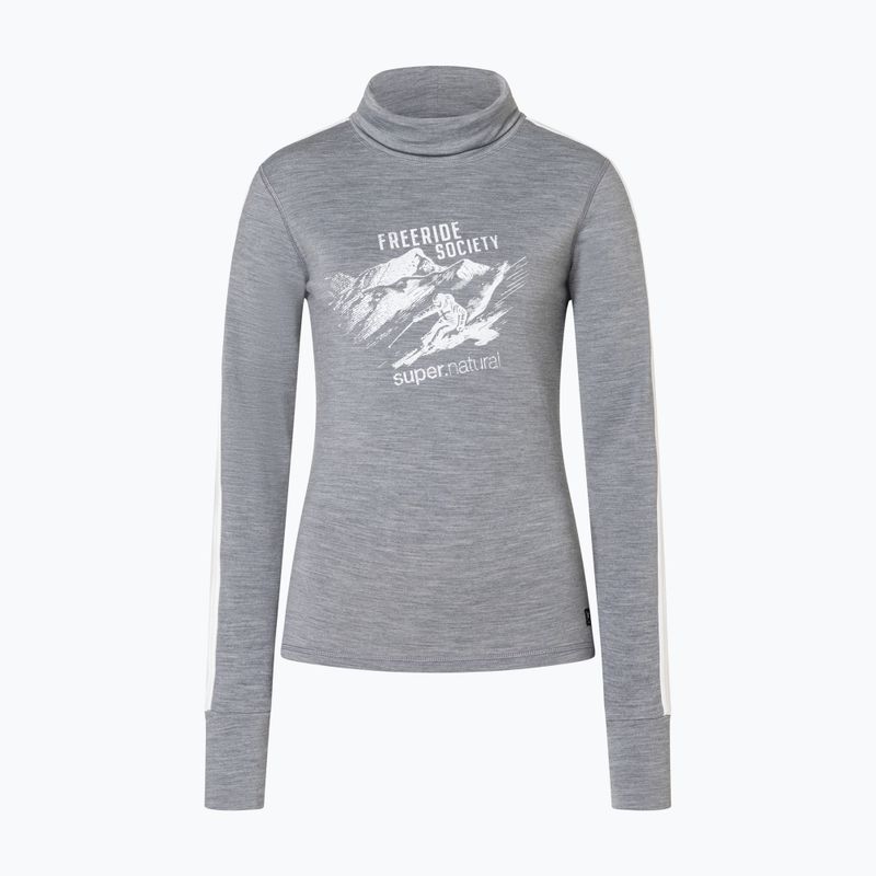 Moteriškas megztinis Super.Natural Freeride Roll Neck cashmere grey melange / f. white / f. white 4