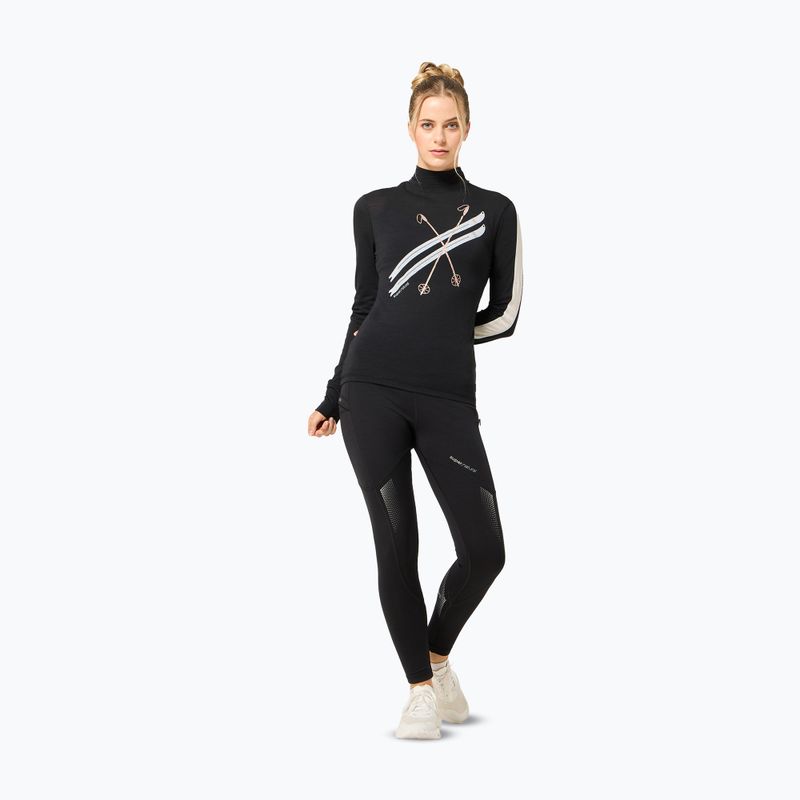 Moteriški marškinėliai ilgomis rankovėmis  super.natural KryTeeede Col T-Neck Light jet black/white/mountain trail gl/white 2