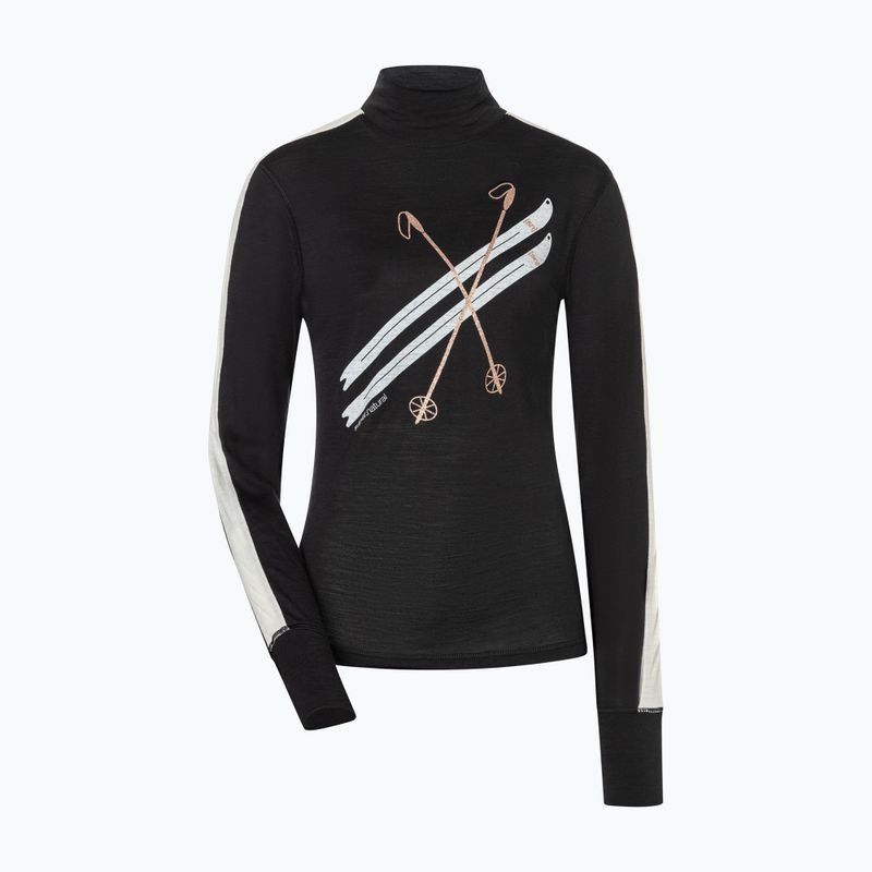 Moteriški marškinėliai ilgomis rankovėmis  super.natural KryTeeede Col T-Neck Light jet black/white/mountain trail gl/white 4