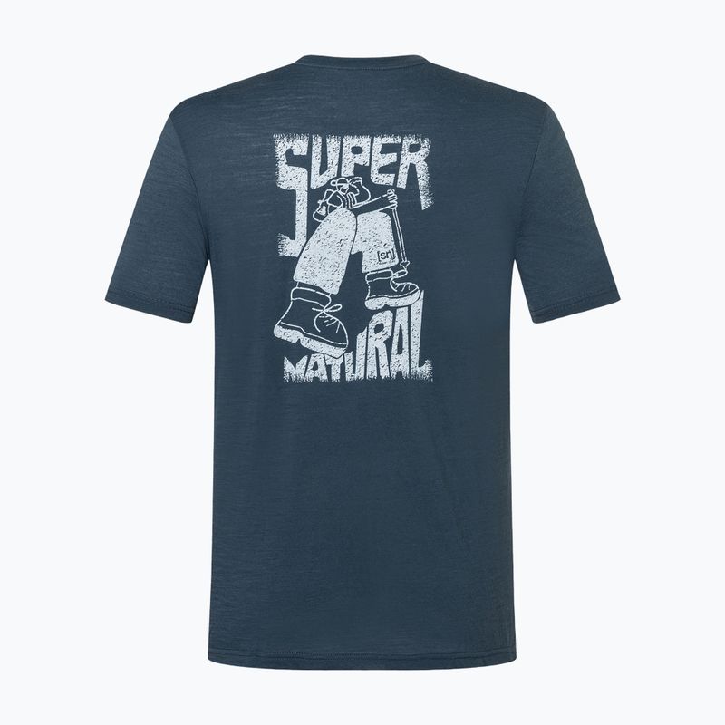 Vyriški marškinėliai super.natural Peak Lovers blueberry/vapor grey 6