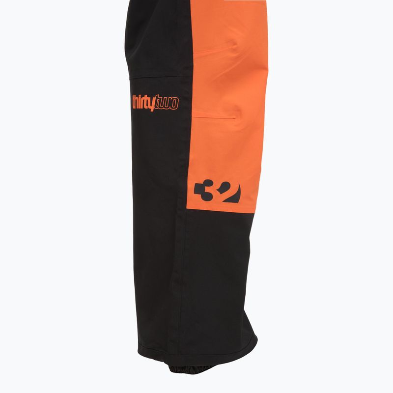 Vyriškos snieglenčių kelnės ThirtyTwo Basement Bib black/orange 4