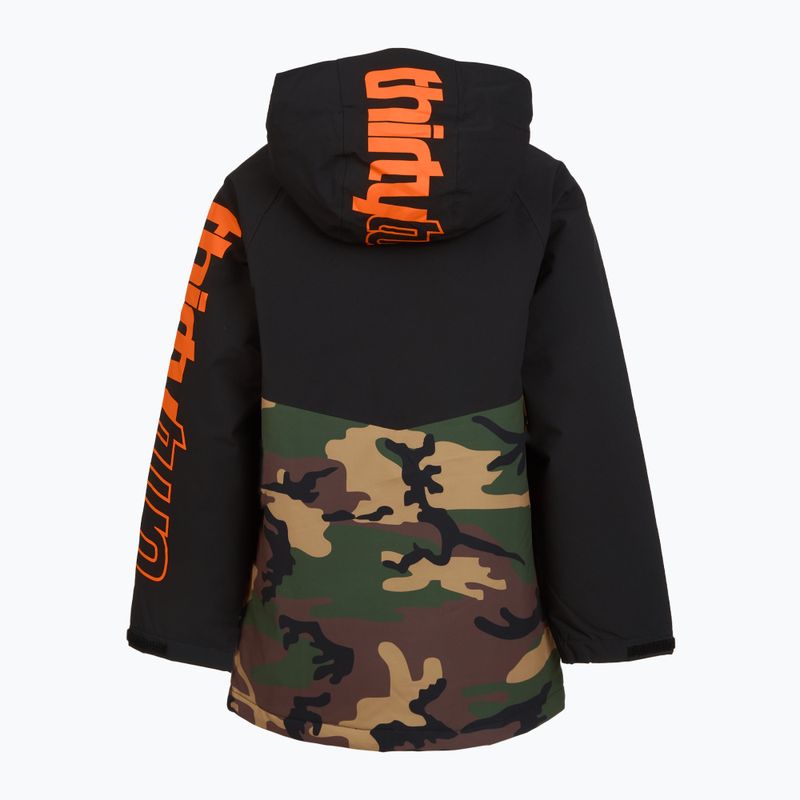 Vaikiška snieglenčių striukė ThirtyTwo Grasser Insulated black/orange 2
