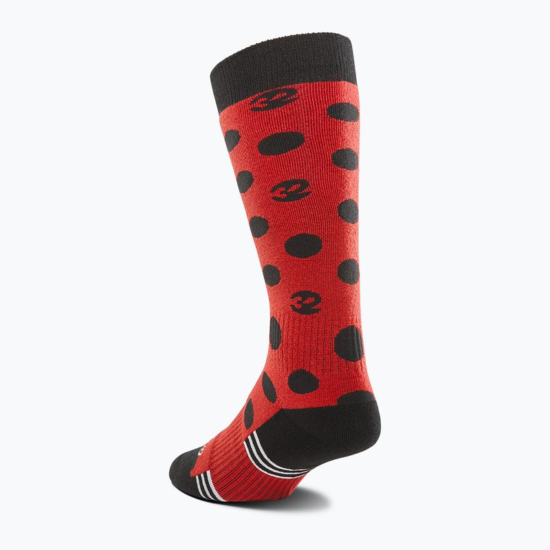 Moteriškos snieglenčių kojinės ThirtyTwo Merino red/black 2