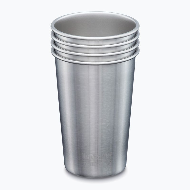 Turistiniai puodeliai Klean Kanteen Pint Cup 4 vienetai brushed stainless