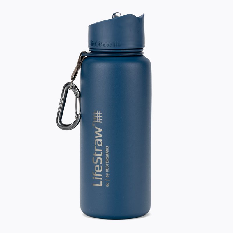 Lifestraw Go nerūdijančio plieno 710 ml mėlynas kelioninis buteliukas LSGOSSMB1