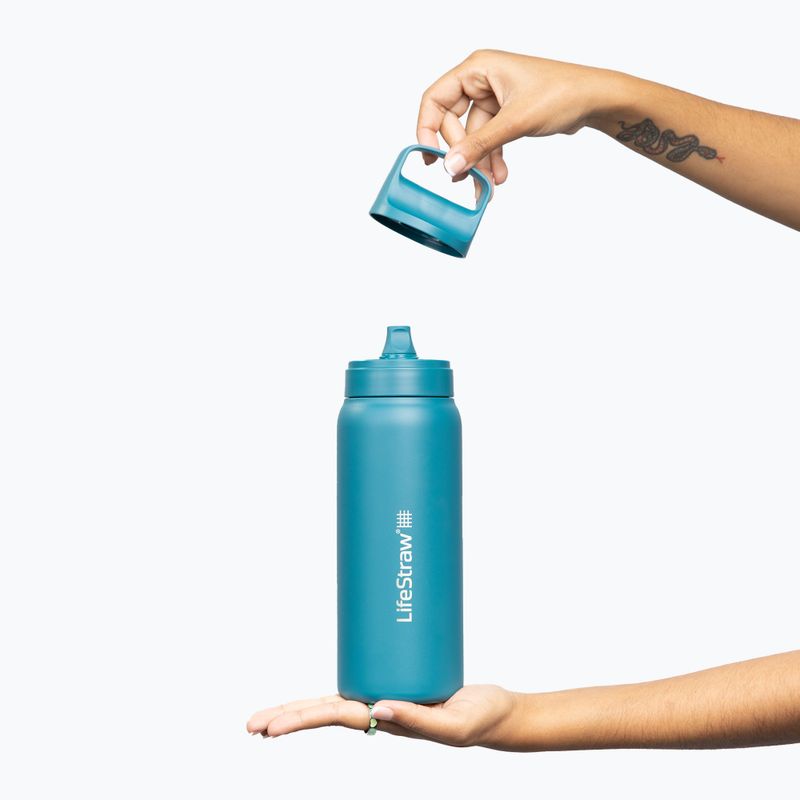 "Lifestraw Go 2.0" plieninis kelioninis buteliukas su filtru 700 ml lagoon teal 3