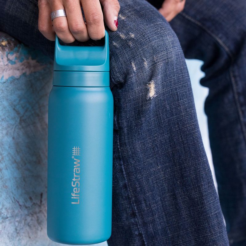 "Lifestraw Go 2.0" plieninis kelioninis buteliukas su filtru 700 ml lagoon teal 5