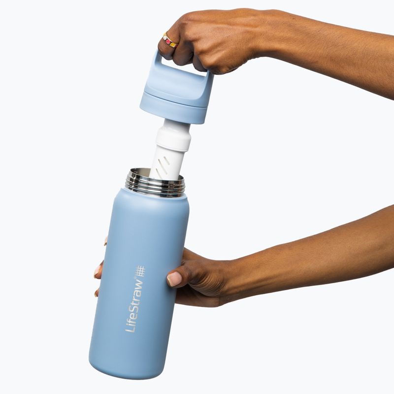 Lifestraw Go 2.0 Plieninis kelioninis butelis su filtru 1 l islandiškai mėlynas 3