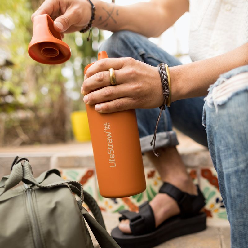 Lifestraw Go 2.0 Plieninis kelioninis butelis su filtru 1 l kyoto orange 6