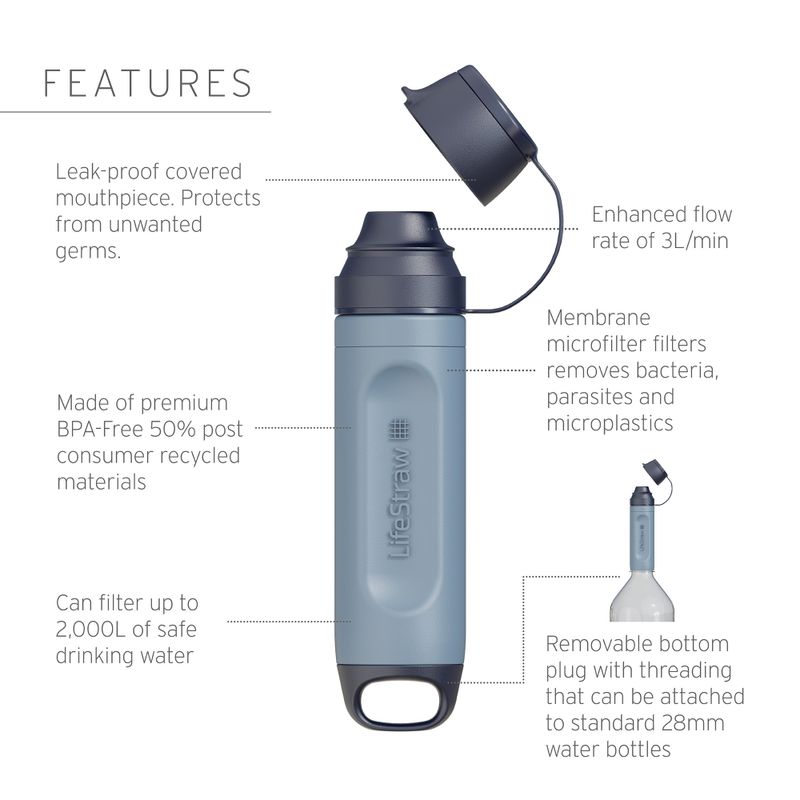 Vandens filtras LifeStraw Peak Solo pink limonade 3