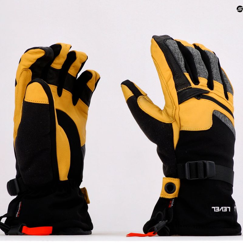 Vyriškos Level Ranger odinės snieglenčių pirštinės Yellow 2091 6