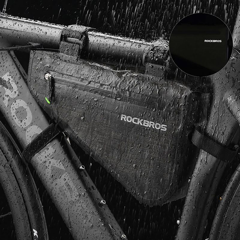"Rockbros" dviračio rėmo krepšys AS-017 5 l tamsiai žalias 8