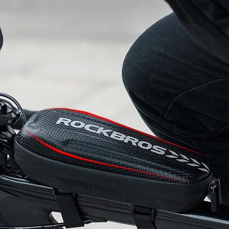 "Rockbros B62-1" 3 l juodos spalvos krepšys dviračio rėmui 4