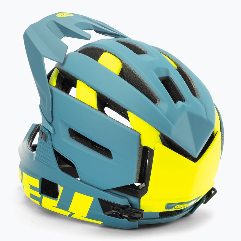 Bell FF Super Air R MIPS Spherical matinis blizgus mėlynas hi-viz dviračių šalmas 4