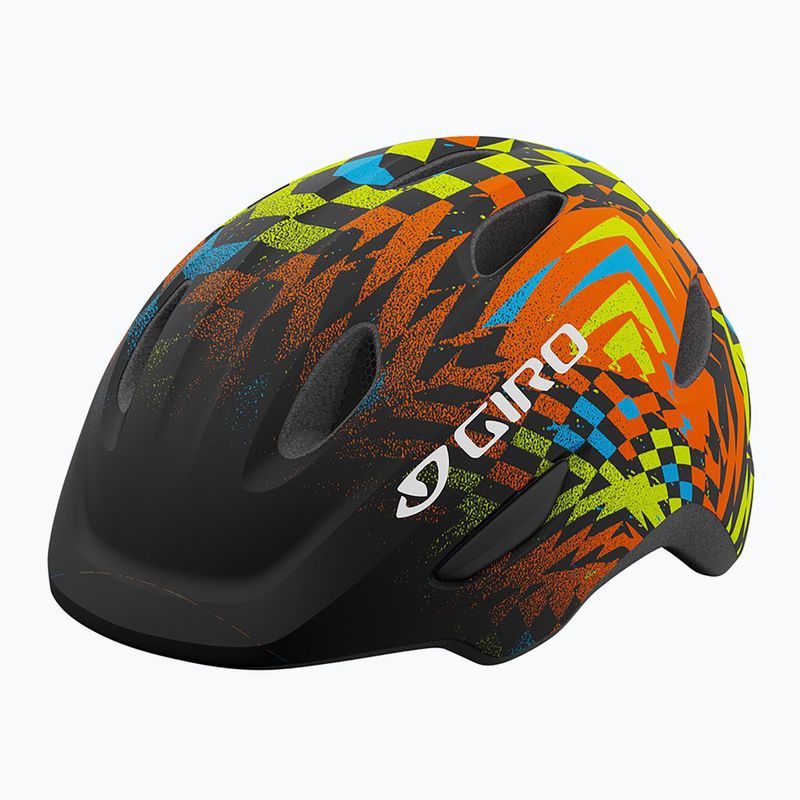 Vaikiškas dviračio šalmas Giro Scamp Integrated MIPS matte black/check fade