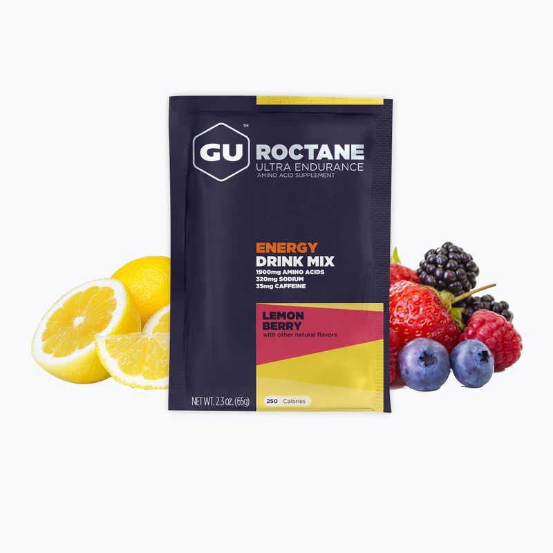 Energetinis gėrimas GU Roctane Energy Drink Mix 65 g lemon/berry 2
