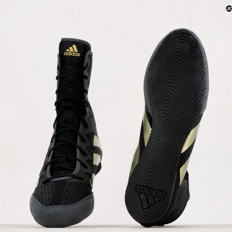 adidas Box Hog 4 bokso bateliai juodos ir auksinės spalvos GZ6116 12