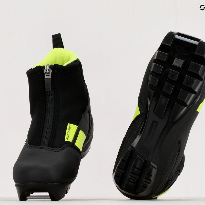 Vaikų bėgimo slidėmis batai Fischer XJ Sprint juoda/geltona 17