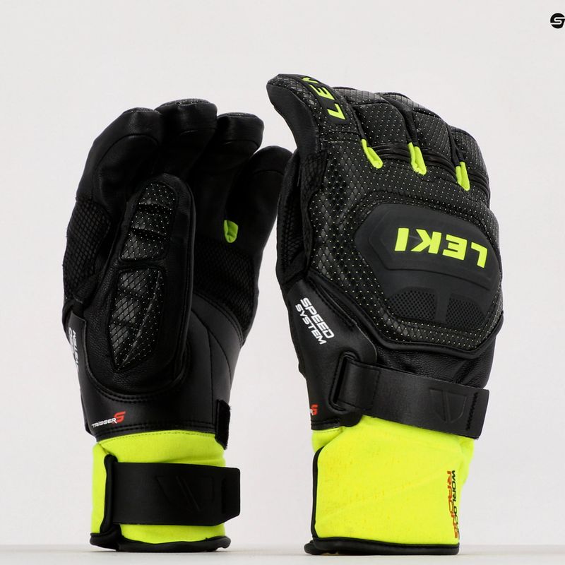 LEKI Worldcup Race Flex S Speed System vyriškos slidinėjimo pirštinės juoda-žalia 649802301080 8