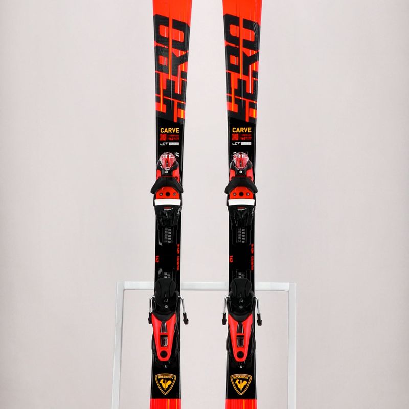 Rossignol Hero Carve K + NX12 raudonos kalnų slidės 11