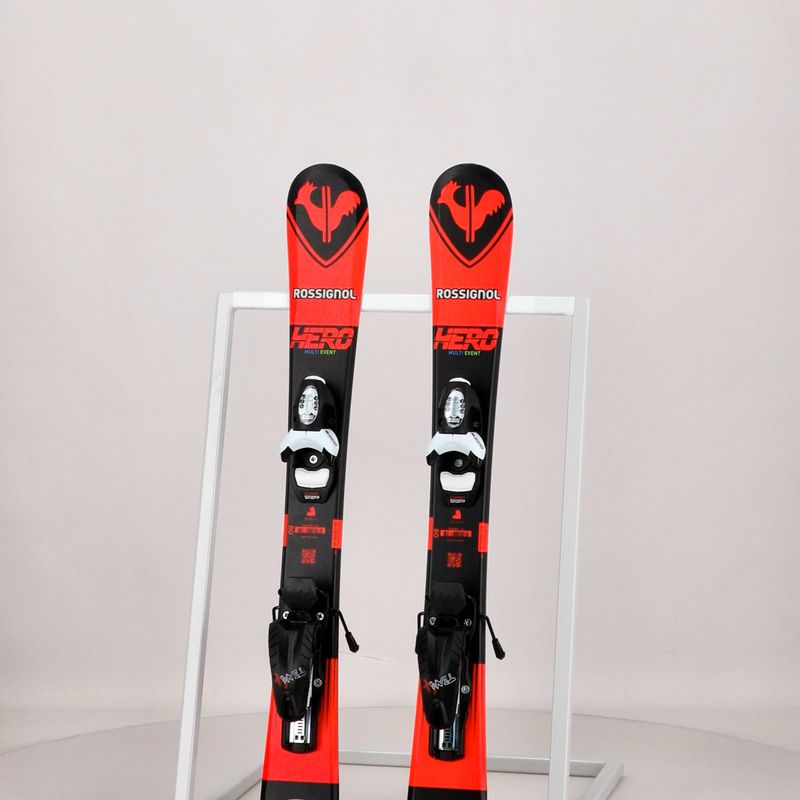 Vaikiškos kalnų slidės Rossignol Hero Pro + Team 4 GW Black Bulk red 13