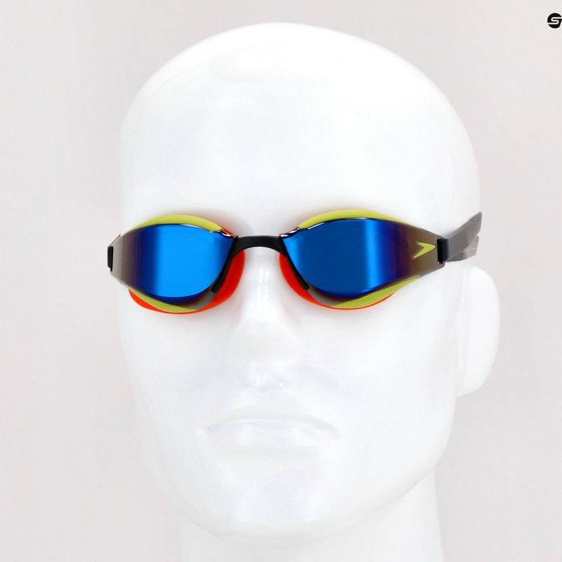Speedo Fastskin Hyper Elite Mirror Junior juodi/šviesūs/atominės kalkės/safyras vaikiški plaukimo akiniai 68-12821G797 8