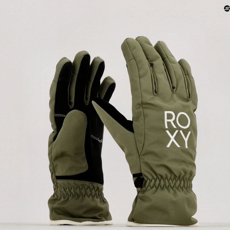 Moteriškos snieglenčių pirštinės ROXY Freshfields deep lichen green 8