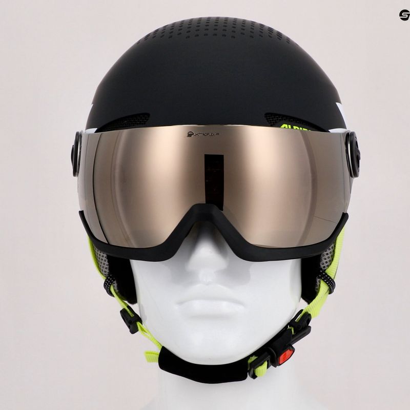 Alpina vaikiškas slidinėjimo šalmas Zupo Visor Q-Lite charcoal/neon matt 14