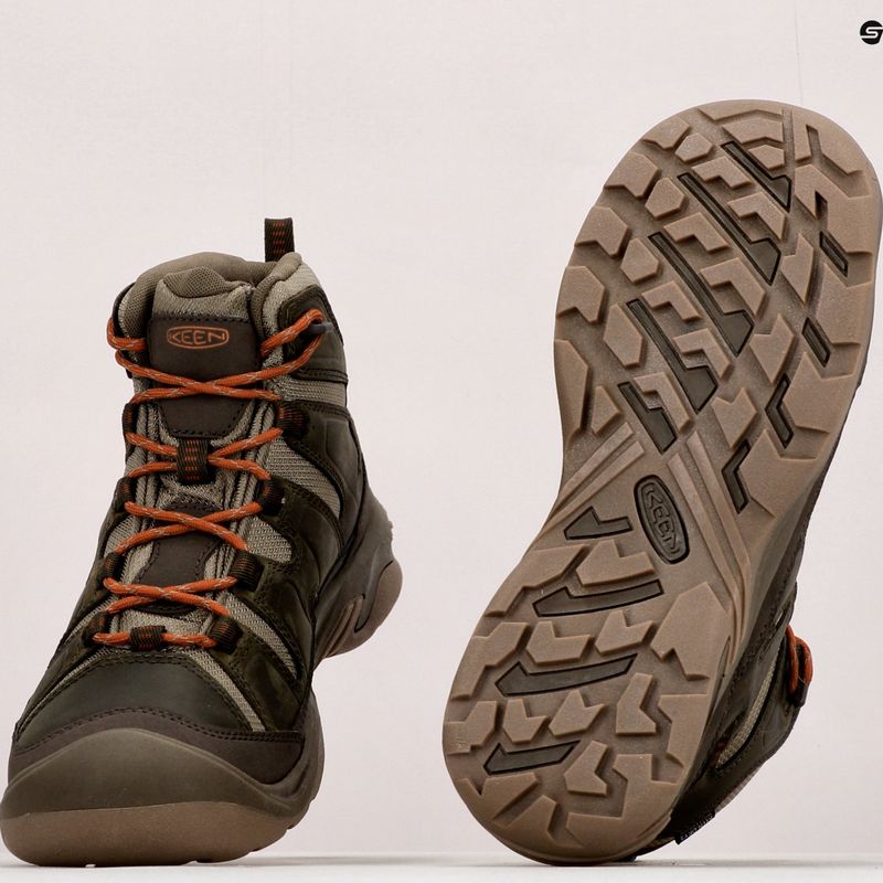 Vyriški trekingo batai KEEN Circadia Mid Wp green-brown 1026766 19