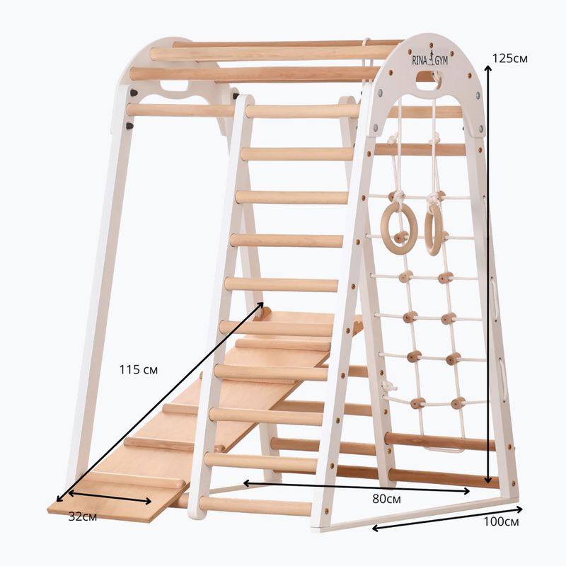 Medinis gimnastikos trikampis RINAGYM Kids 2 white 5