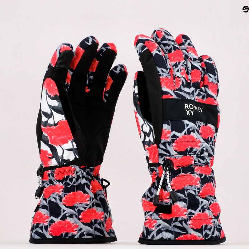 Moteriškos snieglenčių pirštinės ROXY Cynthia Rowley true black/white/red 11