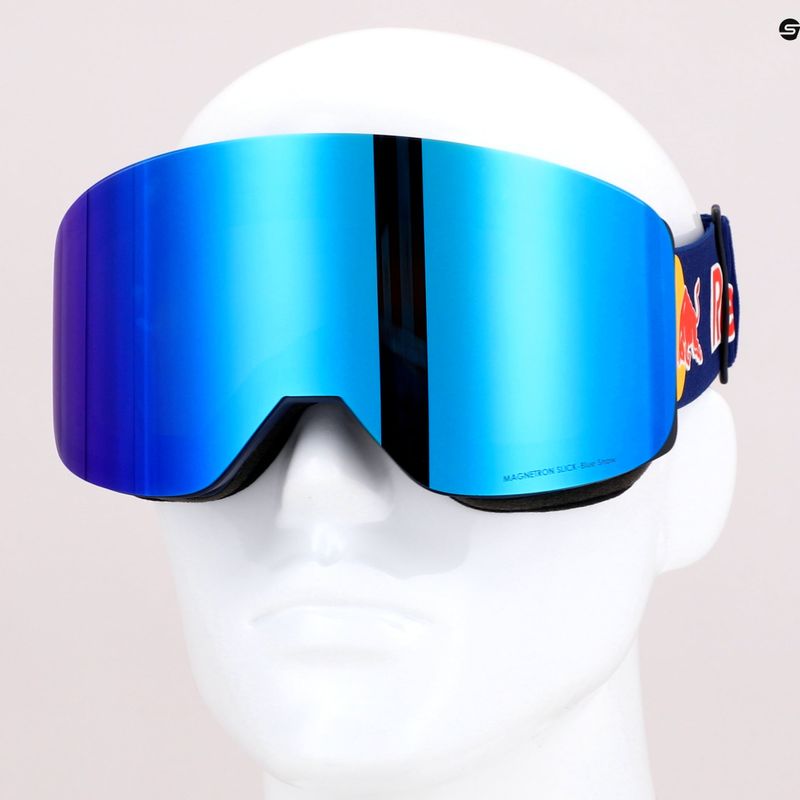 Red Bull SPECT Magnetron Slick matiniai tamsiai mėlyni/mėlyni/dūminiai mėlyni veidrodiniai/mėlyni sniego 002 slidinėjimo akiniai 12