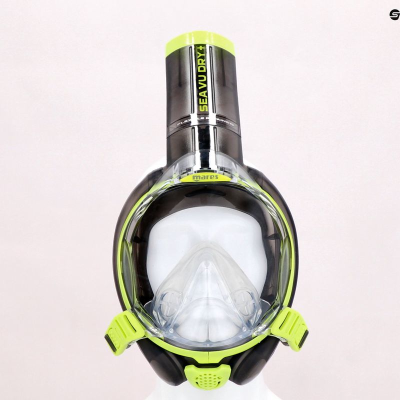 Mares Sea VU Dry + nardymo kaukė juodai žalia 411260 6