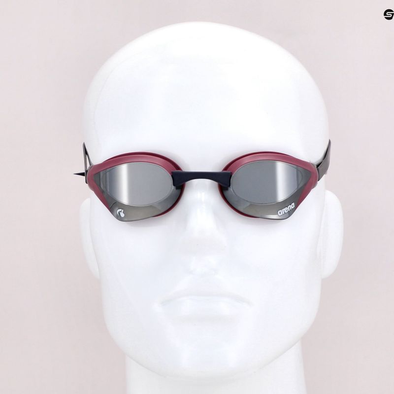 Arena plaukimo akiniai Cobra Core Swipe Mirror silver/red wine 7