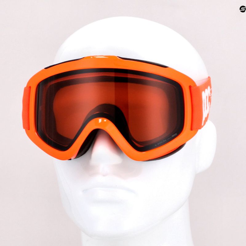 POC POCito Iris fluorescencinės oranžinės/oranžinės spalvos vaikiški slidinėjimo akiniai 10