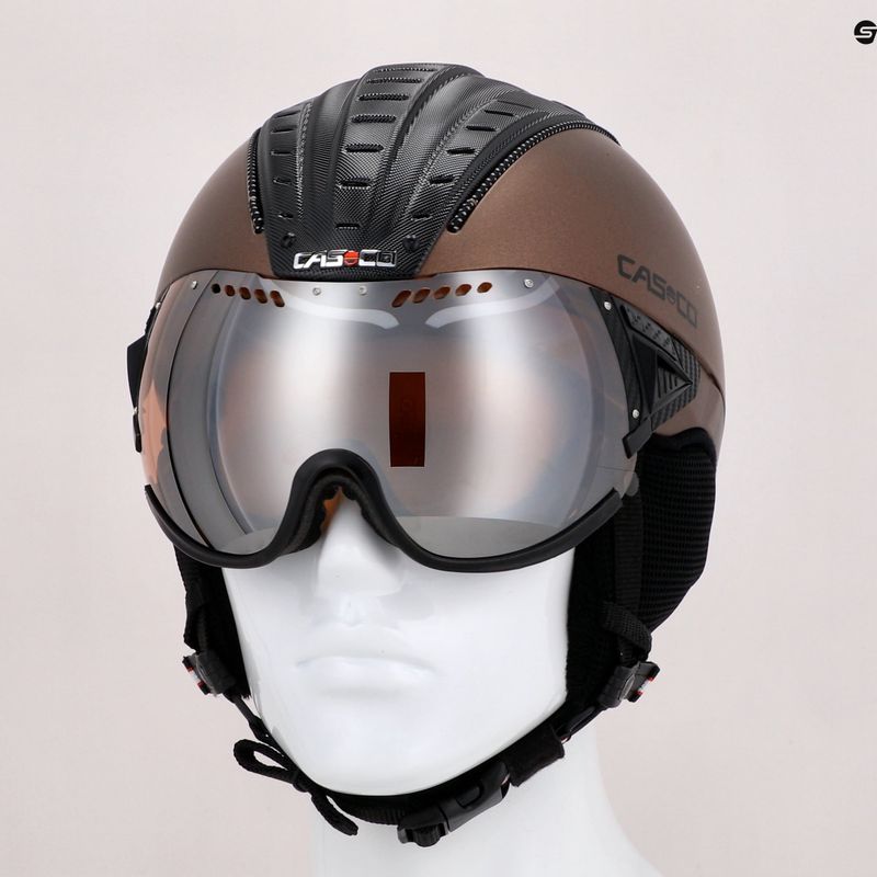 Slidinėjimo šalmas CASCO SP-2 Carbonic Visor brown 07.3733 11