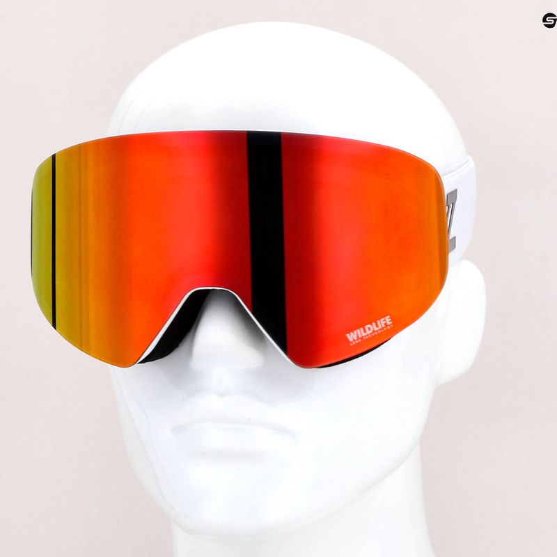 VonZipper Encore white gloss/wildlife fire chrome snieglenčių akiniai AZYTG00114-WFC 9