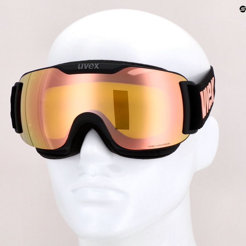 Slidinėjimo akiniai UVEX Downhill 2000 S black mat/mirror rose colorvision yellow 55/0/447/2430 12