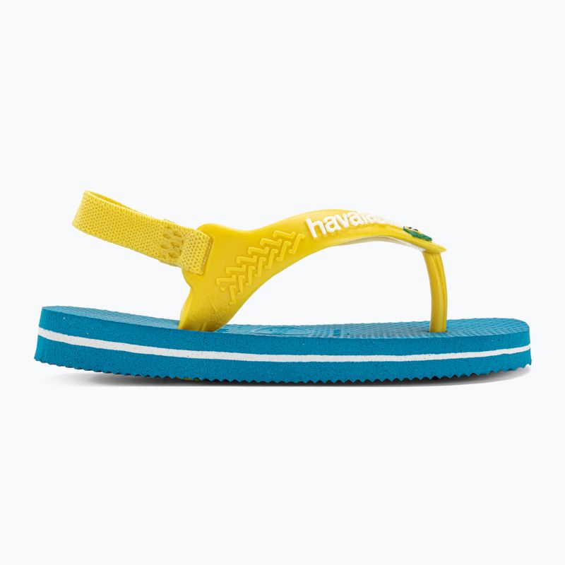 Havaianas Baby Brasil Logo II šlepetės balta/mėlyna/žalia/geltona/geltona 2