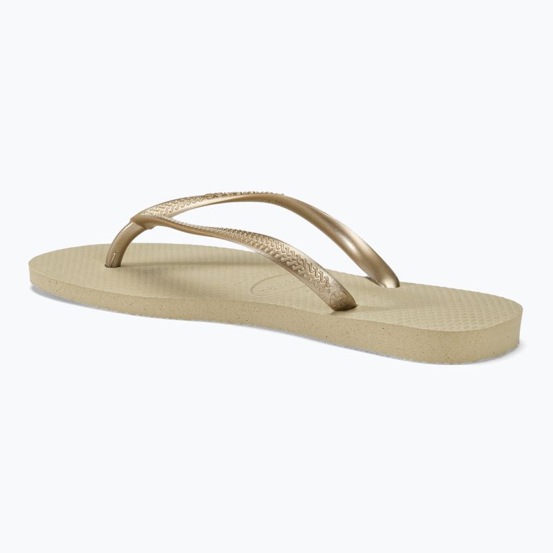 Moteriškos šlepetės per pirštą Havaianas Slim sand grey / light golden 3