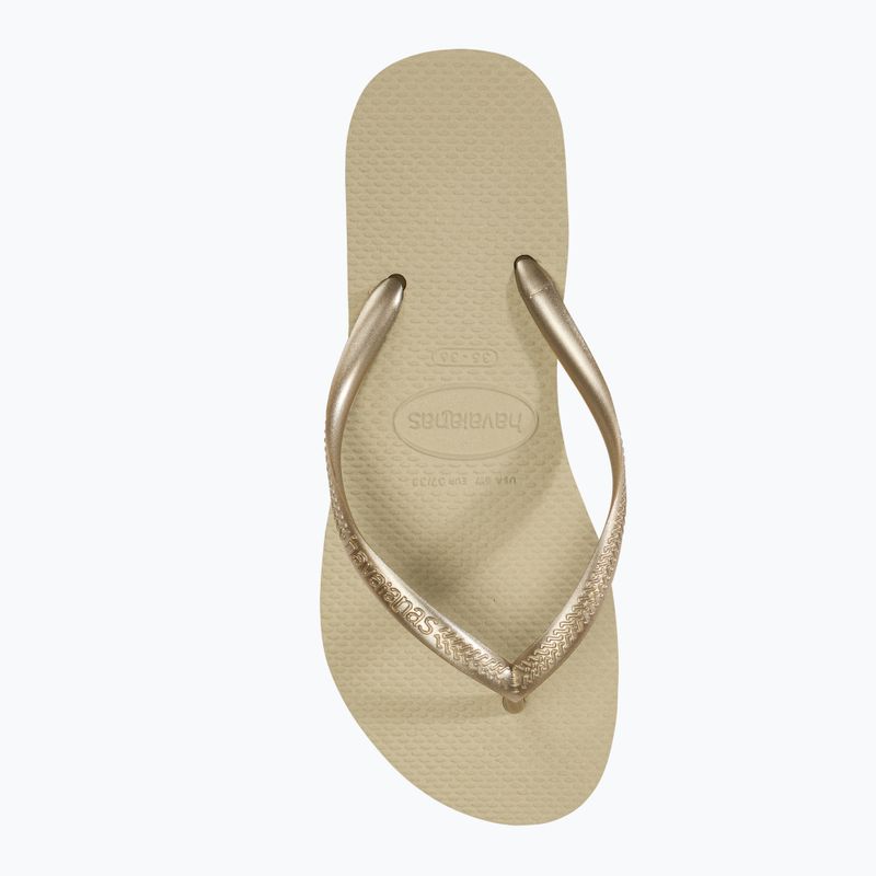 Moteriškos šlepetės per pirštą Havaianas Slim sand grey / light golden 5