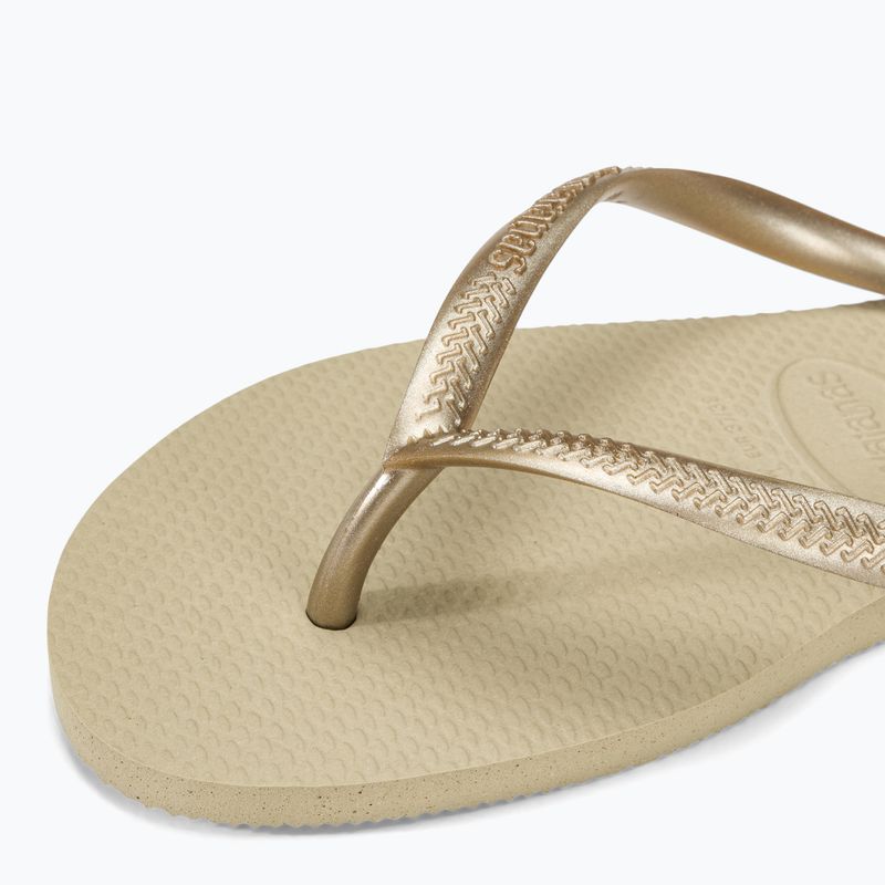 Moteriškos šlepetės per pirštą Havaianas Slim sand grey / light golden 7