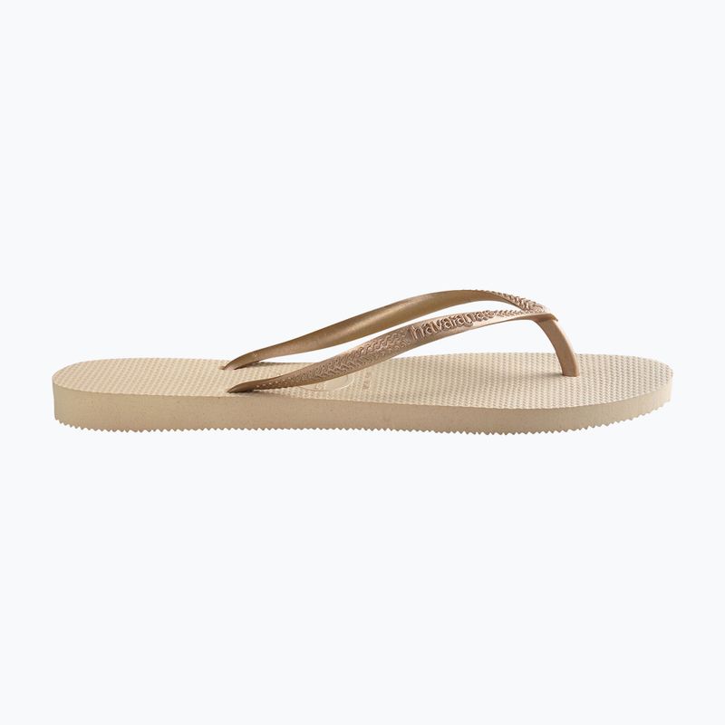 Moteriškos šlepetės per pirštą Havaianas Slim sand grey / light golden 9