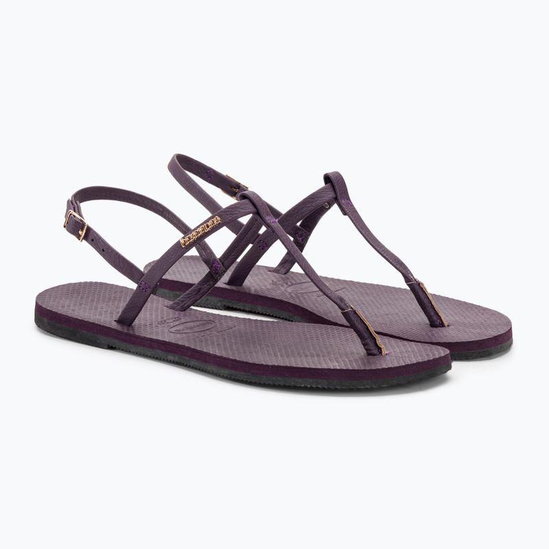 Moteriški "Havaianas You Riviera" sandalai violetinės/juodos/auksinės spalvos 4